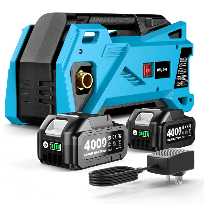 SEESII Cordless Water Transfer Pump, 9.84 FT Self-Priming, 2×4.0Ah Battery