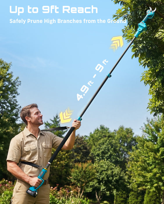 SEESII 2-in-1 Pole Electric Pruning Shears, 2.2" Cut Cordless Pole Pruner