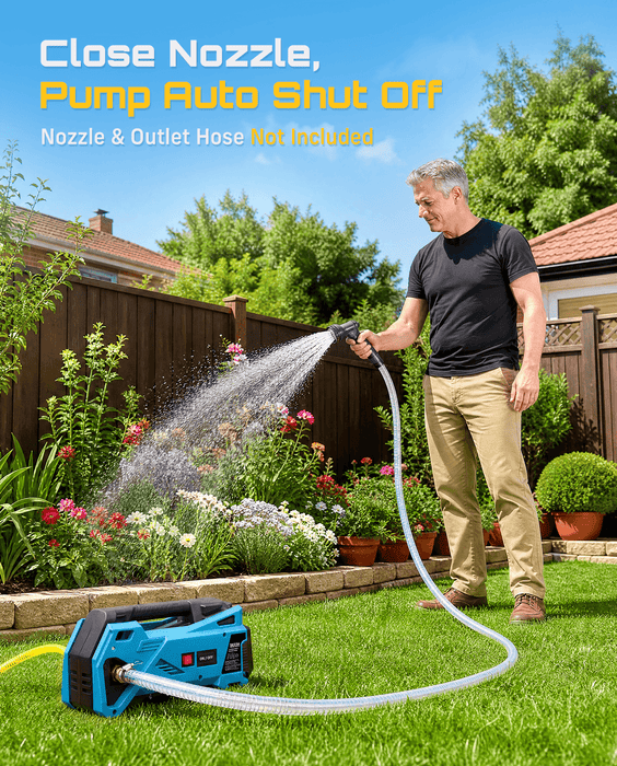 SEESII Cordless Water Transfer Pump, 9.84 FT Self-Priming, 2×4.0Ah Battery