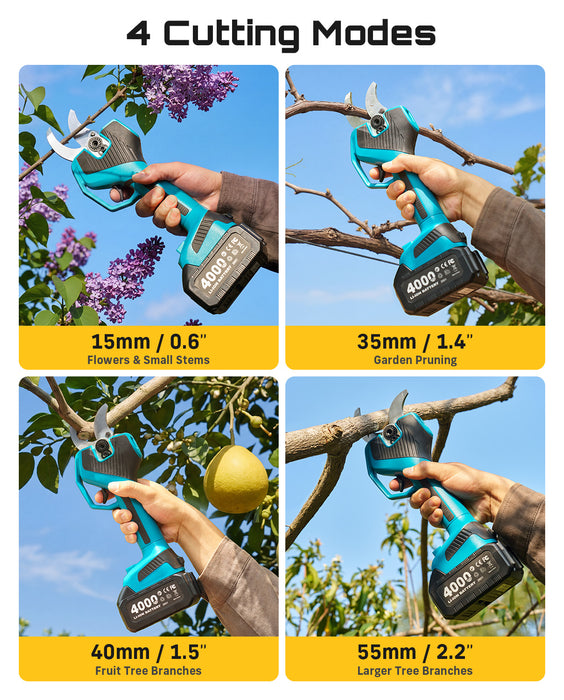 SEESII Electric Pruning Shears 4 Modes, 2.2" Cut Electric Pruners Cordless