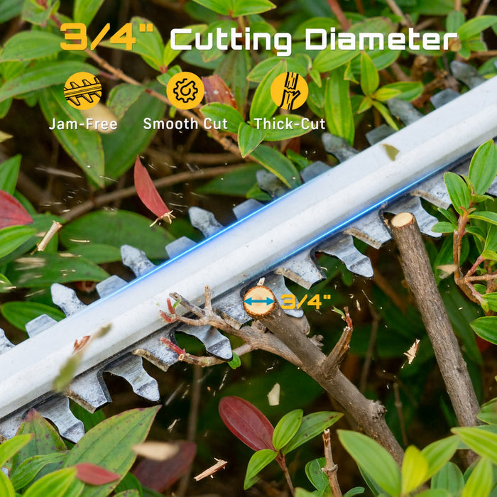 SEESII 20" Hedge Trimmer Cordless with 2× 4.0Ah Battery, Lightweight Design