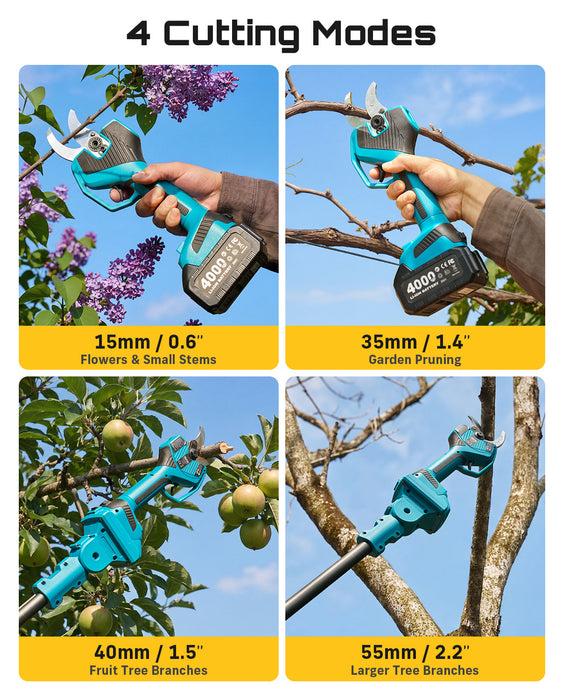 SEESII 2-in-1 Pole Electric Pruning Shears, 2.2" Cut Cordless Pole Pruner