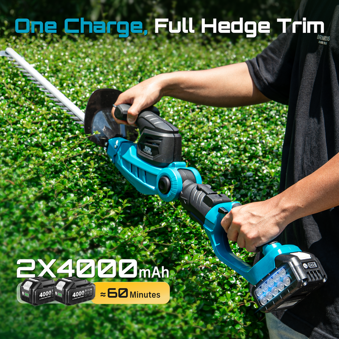 SEESII 2-in-1 Pole & Hedge Trimmer Cordless,20" Electric Bush Trimmer 8.5ft