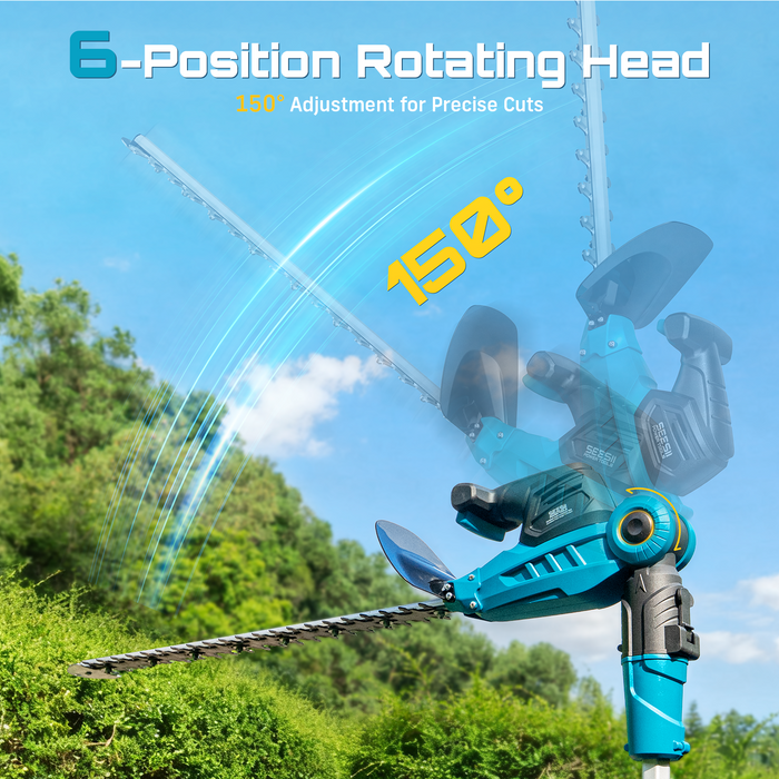 SEESII 2-in-1 Pole & Hedge Trimmer Cordless,20" Electric Bush Trimmer 8.5ft