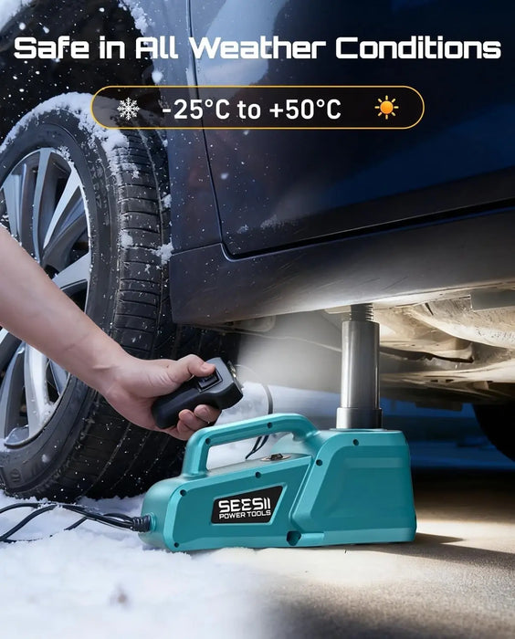 SEESII Electric Car Jack 5 Ton: 12V Hydraulic Car Jack with Remote Control & LED