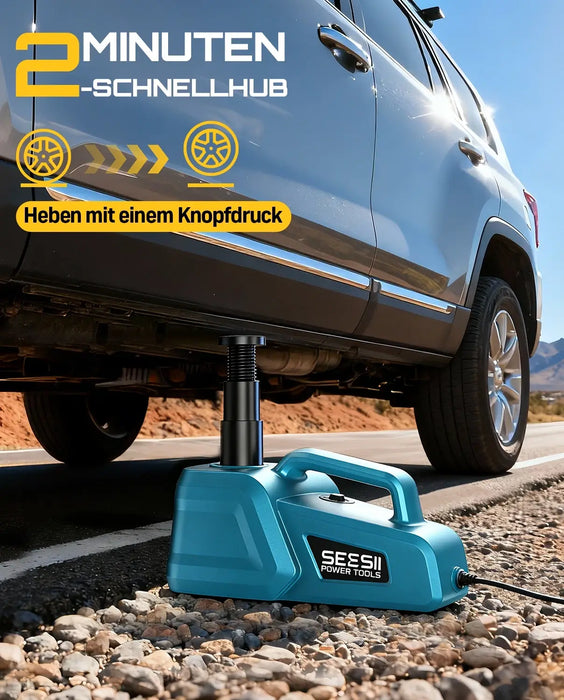 SEESII Electric Car Jack 5 Ton: 12V Hydraulic Car Jack with Remote Control & LED