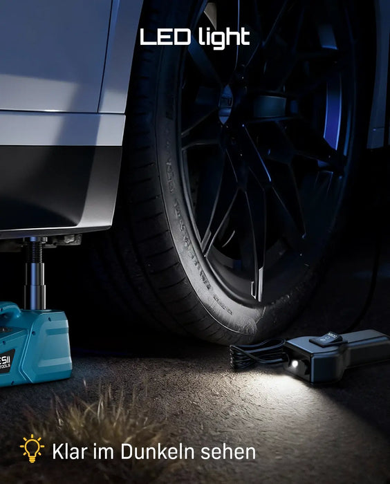 SEESII Electric Car Jack 5 Ton: 12V Hydraulic Car Jack with Remote Control & LED