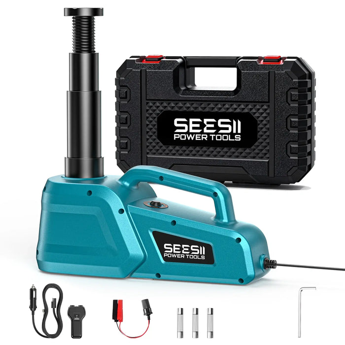 SEESII Electric Car Jack 5 Ton: 12V Hydraulic Car Jack with Remote Control & LED