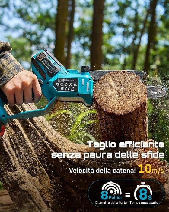 SEESII 6 & 8 Cordless Chainsaw, 1000 W Mini Chainsaw with 2 x 4000 mAh Batteries（M8 Ace）