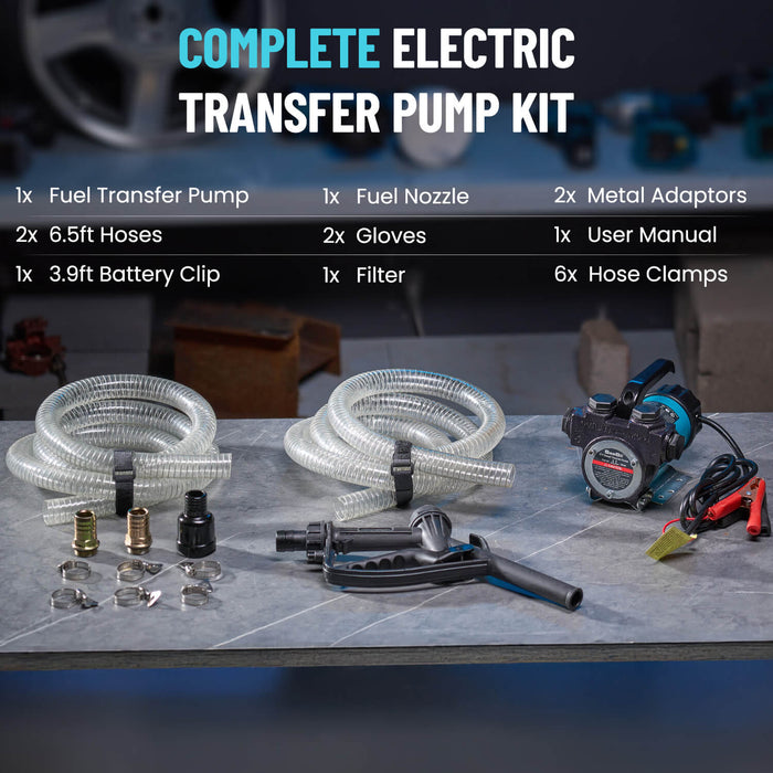 SEESII Diesel Fuel Transfer Pump Kit 12V 13 GPM DC Automatic Shut-off Nozzle