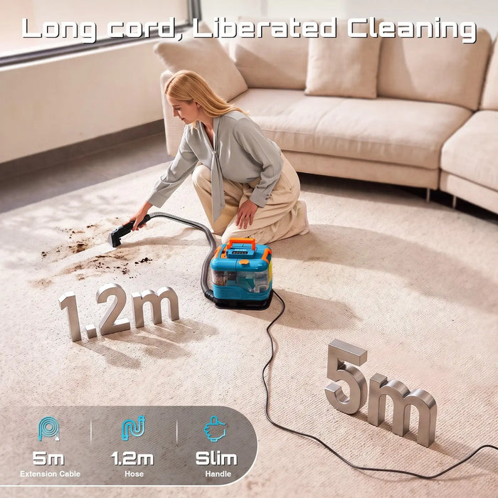 SEESII 1200W Carpet Cleaner Machine  12KPa Steam&Hot&Cold Water System Upholstery Cleaner