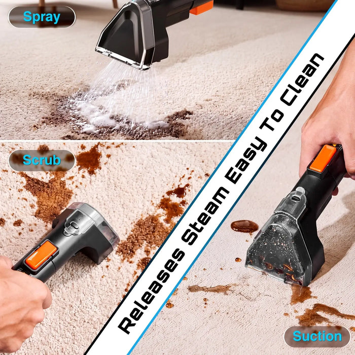 SEESII 1200W Carpet Cleaner Machine  12KPa Steam&Hot&Cold Water System Upholstery Cleaner