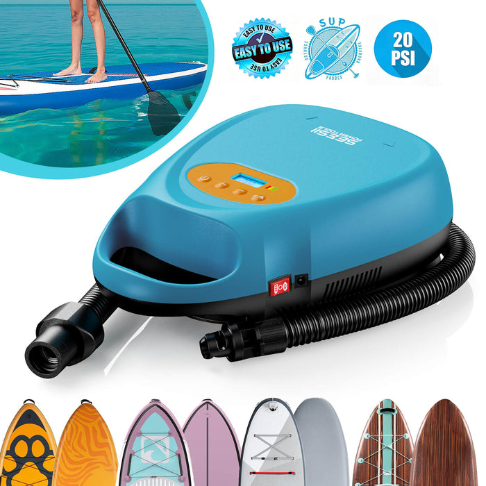 Seesii Paddle Board Pump Rechargeable Battery-Powered 20PSI Dual Stage SUP Pump
