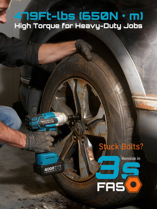 Seesii WH700 1/2‘’ Brushless 479 Ft-lbs(650Nm) Impact Wrench, 3in1 Functional - impact wrench-SeeSii