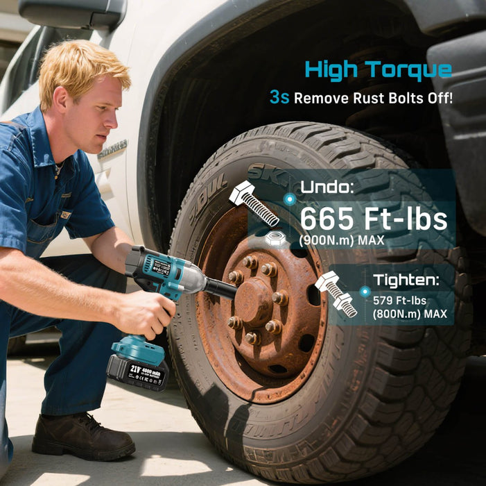 Cordless Impact Wrench 1/2 inch for Car Home SeeSii WH710 - impact wrench - SeeSii