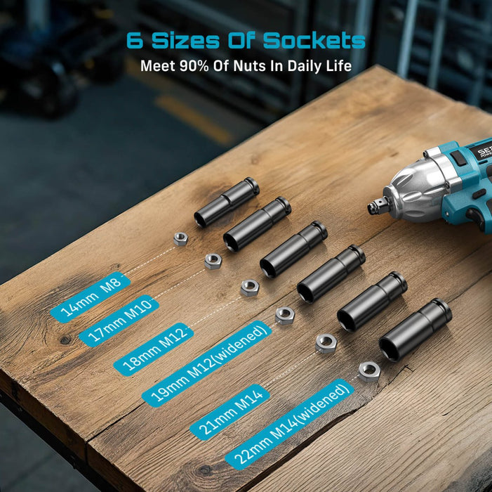 Cordless Impact Wrench 1/2 inch for Car Home SeeSii WH710 - impact wrench - SeeSii