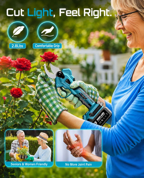 Electric Pruning Shears for Gardening, 1.8" Cordless Power Pruner with Brushless Motor, Dual 4.0Ah Batteries & Extra SK5 Blade — SEESII POWER TOOLS YES. YOU CAN. - SeeSii