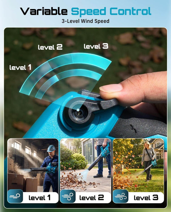 SEESII 40V Leaf Blower Cordless, 750 CFM&195 MPH, Powerful Electric Blower
Turbo Mode, 5.2Ah Battery & Charger, Battery Powered Blower Brushless with Shoulder Strap for Lawn Care, Wet Leaves, Yard