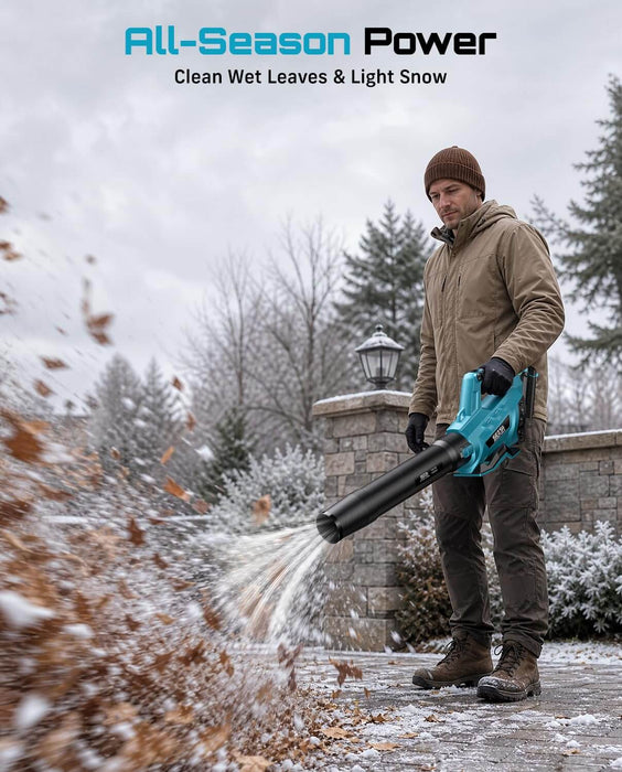 SEESII 40V Leaf Blower Cordless, 750 CFM&195 MPH, Powerful Electric Blower
Turbo Mode, 5.2Ah Battery & Charger, Battery Powered Blower Brushless with Shoulder Strap for Lawn Care, Wet Leaves, Yard