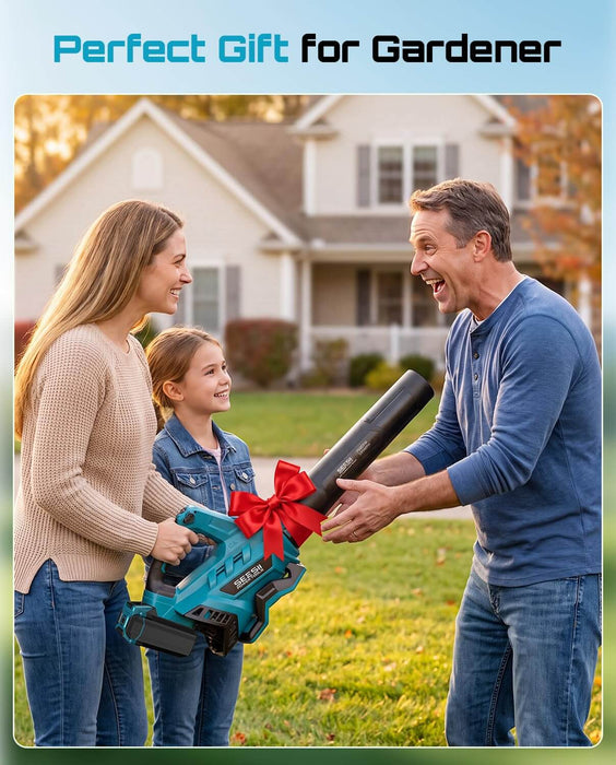 SEESII 40V Leaf Blower Cordless, 750 CFM&195 MPH, Powerful Electric Blower
Turbo Mode, 5.2Ah Battery & Charger, Battery Powered Blower Brushless with Shoulder Strap for Lawn Care, Wet Leaves, Yard