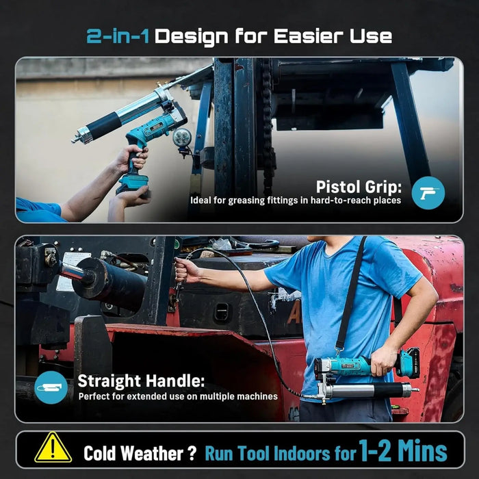 Seesii Grease Gun 2-in-1 Easy-to-Use Electric Grease Gun