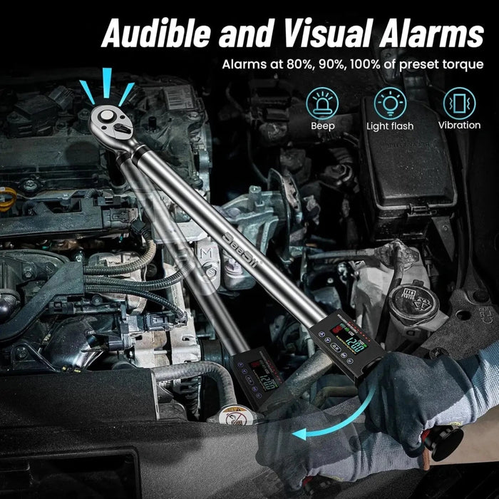 Seesii 1/2" Drive LED Digital Torque Wrench 12.5 - 250 Ft.Lb with Buzzer 17 - 340N.m - SeeSii
