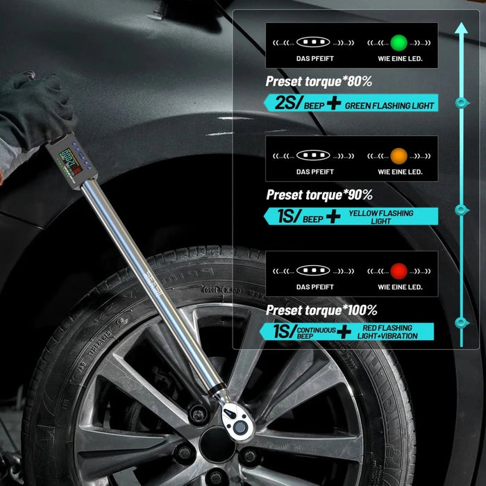 Seesii 1/2" Drive LED Digital Torque Wrench 12.5-250 Ft.Lb with Buzzer 17-340N.m - SEESII