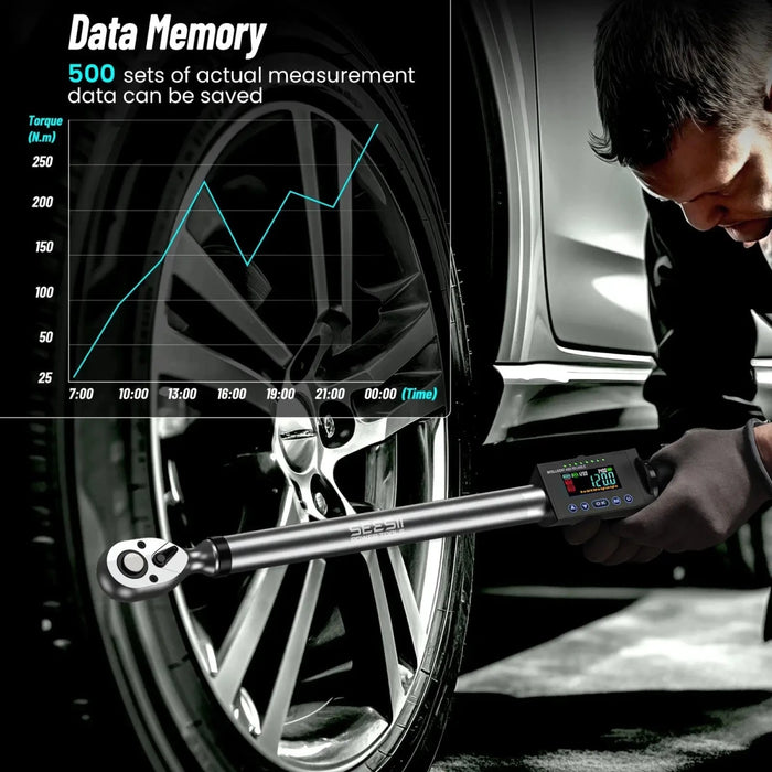 Seesii 1/2" Drive LED Digital Torque Wrench 12.5-250 Ft.Lb with Buzzer 17-340N.m - SEESII