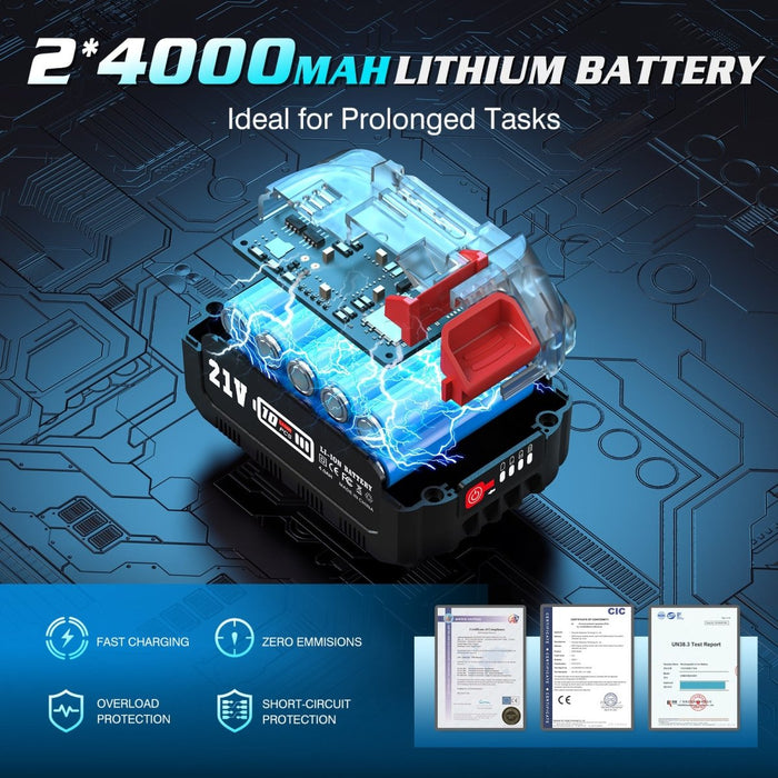 Seesii 12 GPM Battery Fuel Transfer Pump | 21V, 2×4.0Ah, Auto Shut - Off - SeeSii