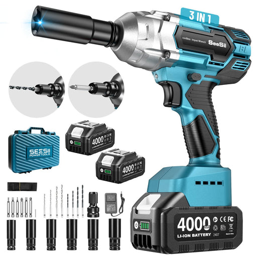 Seesii 1/2 impact wrench with battery and charger - Seesii WH700 - impact wrench - SeeSii