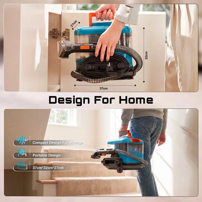SEESII 1200W Carpet Cleaner Machine 12KPa Steam&Hot&Cold Water System Upholstery Cleaner - Steam Cleaner-SEESII