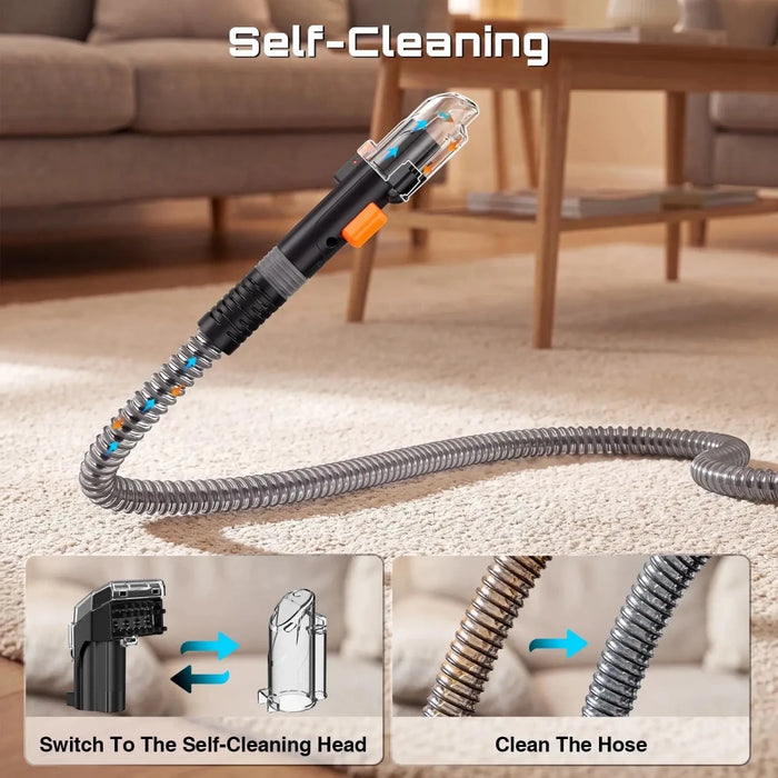 SEESII 1200W Carpet Cleaner Machine 12KPa Steam&Hot&Cold Water System Upholstery Cleaner - Steam Cleaner-SEESII