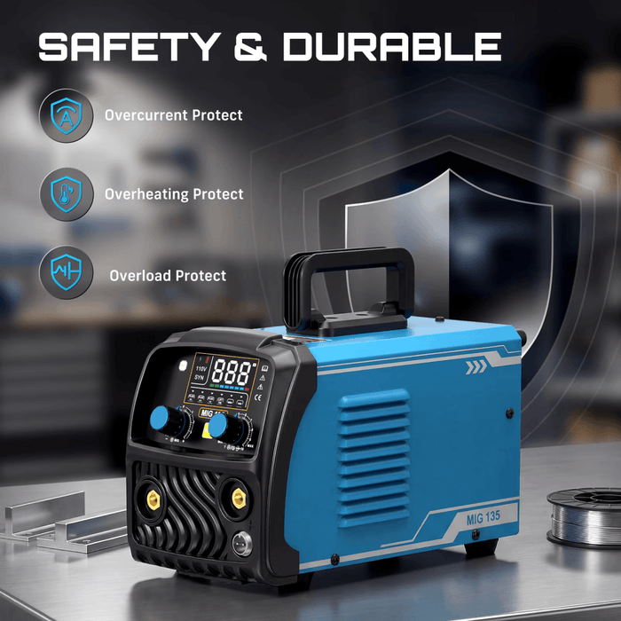 SEESII 130A Mini MIG Welder Flux Core 110V MIG Welder Gasless Flux MIG/Lift TIG/Stick - SeeSii