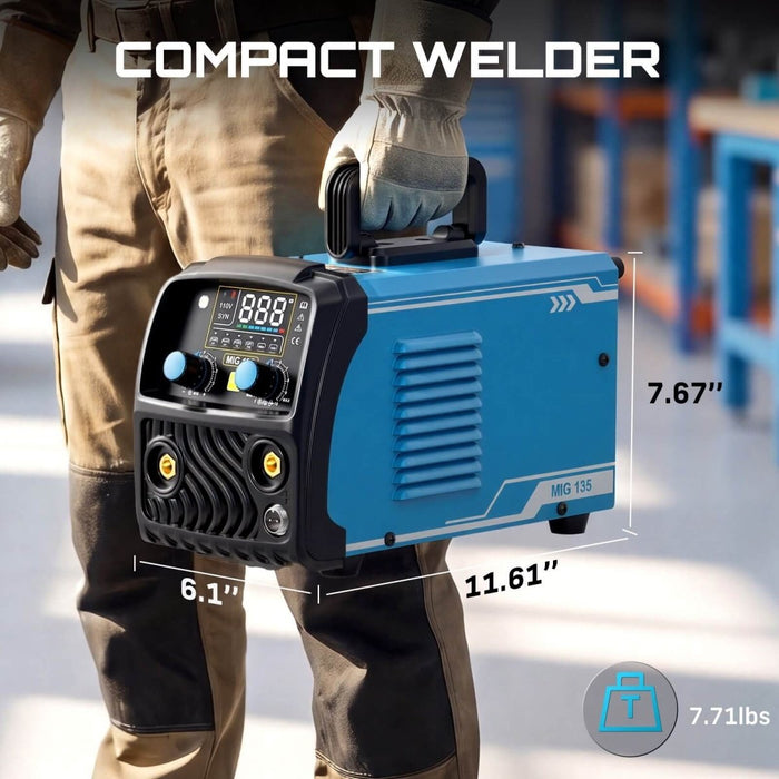 SEESII 130A Mini MIG Welder Flux Core 110V MIG Welder Gasless Flux MIG/Lift TIG/Stick - SeeSii