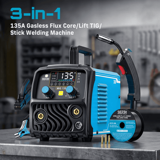 SEESII 130A Mini MIG Welder Flux Core 110V MIG Welder Gasless Flux MIG/Lift TIG/Stick - SeeSii