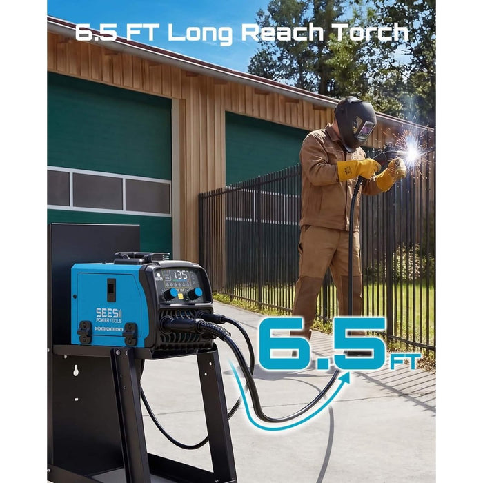 SEESII 130A Mini MIG Welder Flux Core 110V MIG Welder Gasless Flux MIG/Lift TIG/Stick - SeeSii