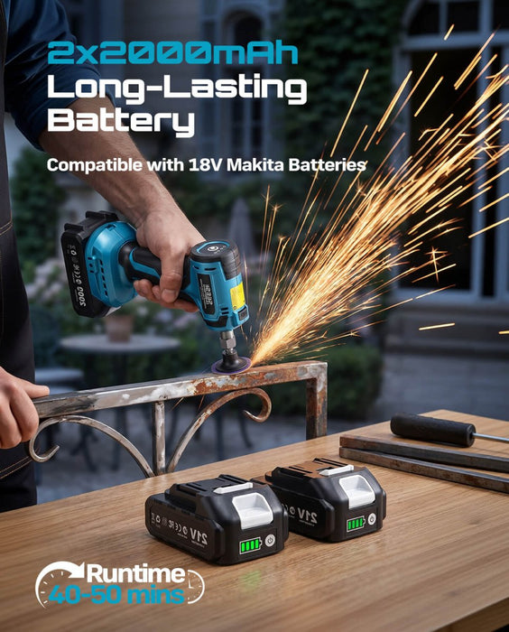 SEESII 1/4" Cordless Right Angle Die Grinder Kit with 2 Batteries - die grinder - SeeSii