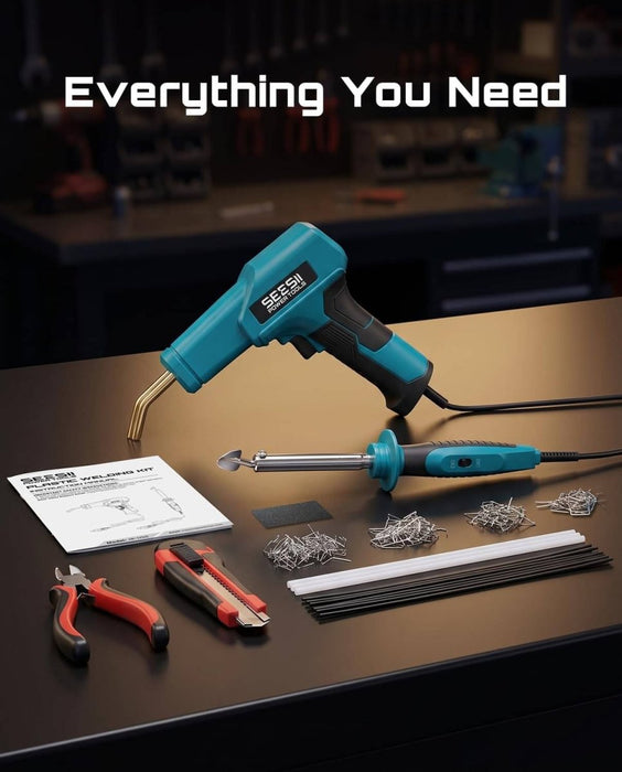 SEESII 150W 2 in 1 Plastic Welder Hot Stapler Repair Kit with Soldering Iron - SeeSii
