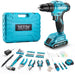 SEESII 190 - Piece Tool Set with 21V Cordless Drill Driver, 40 N·m Torque, 2.0Ah Battery, 25+1 Clutch, 3/8" Keyless Chuck, Case - Cordless Drill Driver - SeeSii