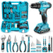 SEESII 190 - Piece Tool Set with 21V Cordless Drill Driver, 40 N·m Torque, 2.0Ah Battery, 25+1 Clutch, 3/8" Keyless Chuck, Case - Cordless Drill Driver - SeeSii