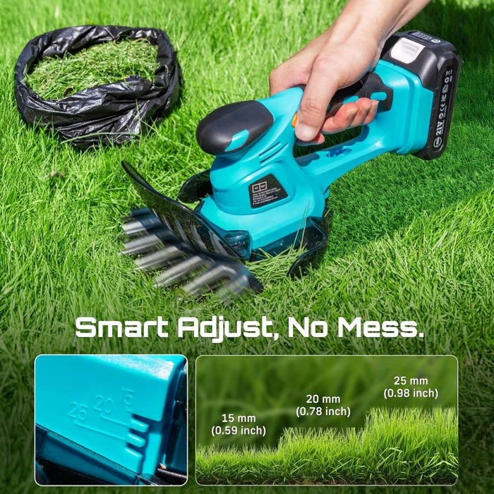 SEESII 2-in-1 Cordless Pole Hedge Trimmer, 6" Brushless Bush Pruner, Dual 2.0Ah Batteries Telescoping Grass Shears - Pole Hedge Trimmer-SeeSii