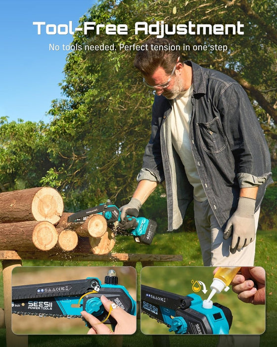 Seesii 2 - in - 1 Cordless Pole Saw & 6 inch Mini Chainsaw - chainsaw - SeeSii