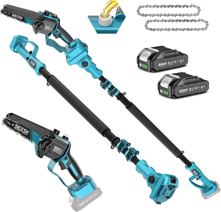 Seesii 2-in-1 Cordless Pole Saw & 6 inch Mini Chainsaw - chainsaw-SeeSii