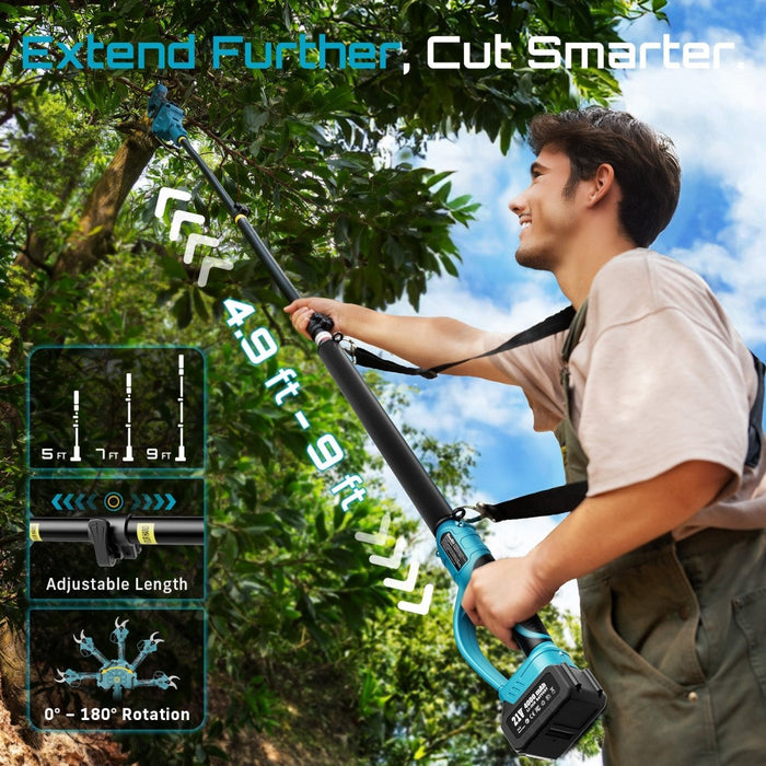 SEESII 2-in-1 Pole Electric Pruning Shears, 1.8" Cut Pole Cordless Pruner - SeeSii
