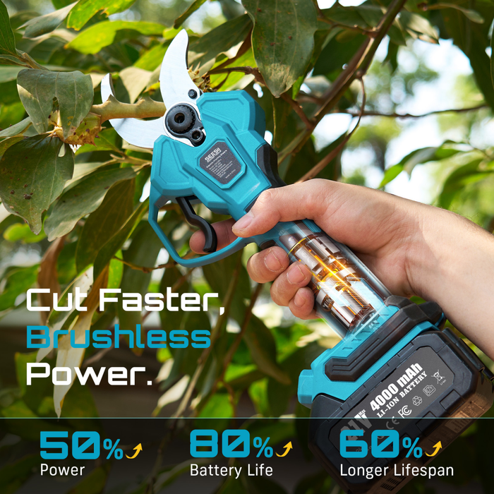 SEESII 2-in-1 Pole Electric Pruning Shears, 1.8" Cut Pole Cordless Pruner - SeeSii