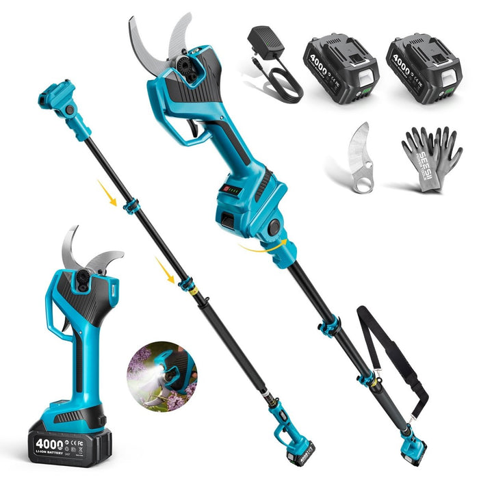 SEESII 2-in-1 Pole Electric Pruning Shears, 2.2" Cut Cordless Pole Pruner - SeeSii