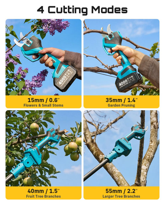 SEESII 2-in-1 Pole Electric Pruning Shears, 2.2" Cut Cordless Pole Pruner - SeeSii