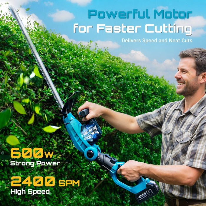 SEESII 2-in-1 Pole & Hedge Trimmer Cordless,20" Electric Bush Trimmer 8.5ft - SeeSii