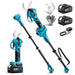 SEESII 2-in-1 Pole Pruning Shears 1.6'' Cut, 20V Cordless, 4.9-9 ft Reach Brushless Motor, SK5 Blade, LCD Display, 4 Modes, 180° Head, 2x4.0Ah Batteries, 2500+ Cuts, Auto Sleep, Shoulder Strap - Pruning Shears-SeeSii