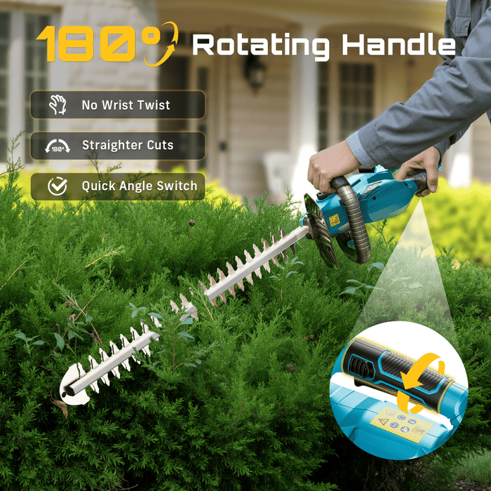 SEESII 20" Hedge Trimmer Cordless with 2× 4.0Ah Battery, Lightweight Design - hedge trimmers-SeeSii